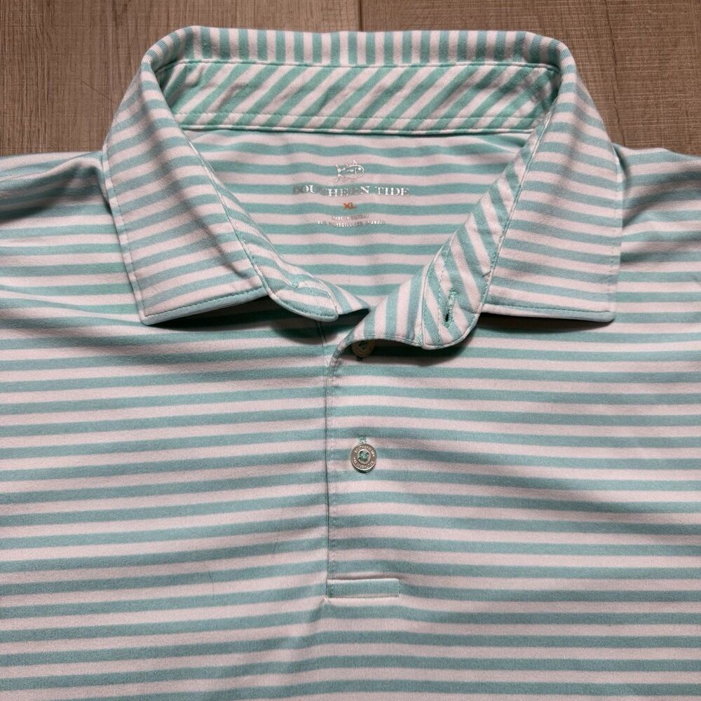 Southern Tide Men’s XL Performance Shirt Striped Golf Activewear Polo Wicking